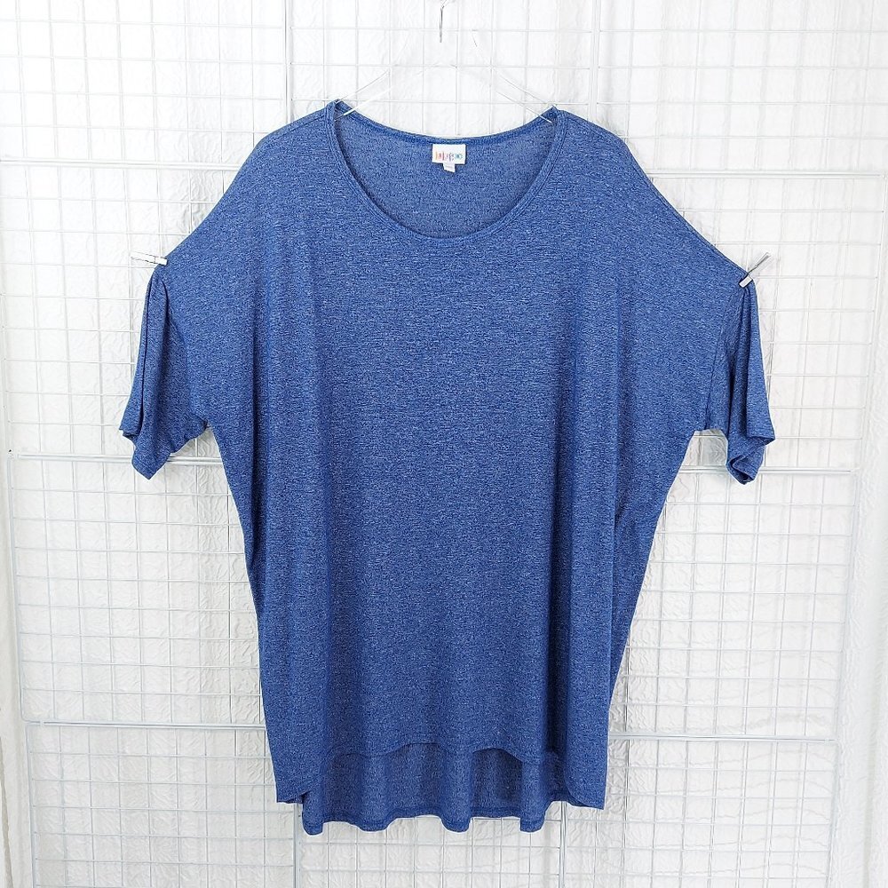 LuluRoe Slub High Low Dolman Sleeve Shirttail Hem Stretch Tunic